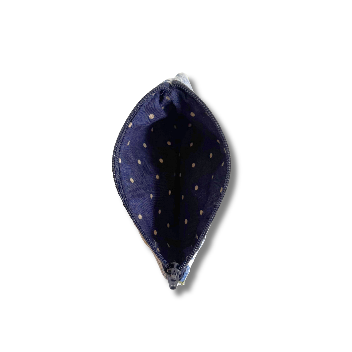 Willa Purse with blue dot lining